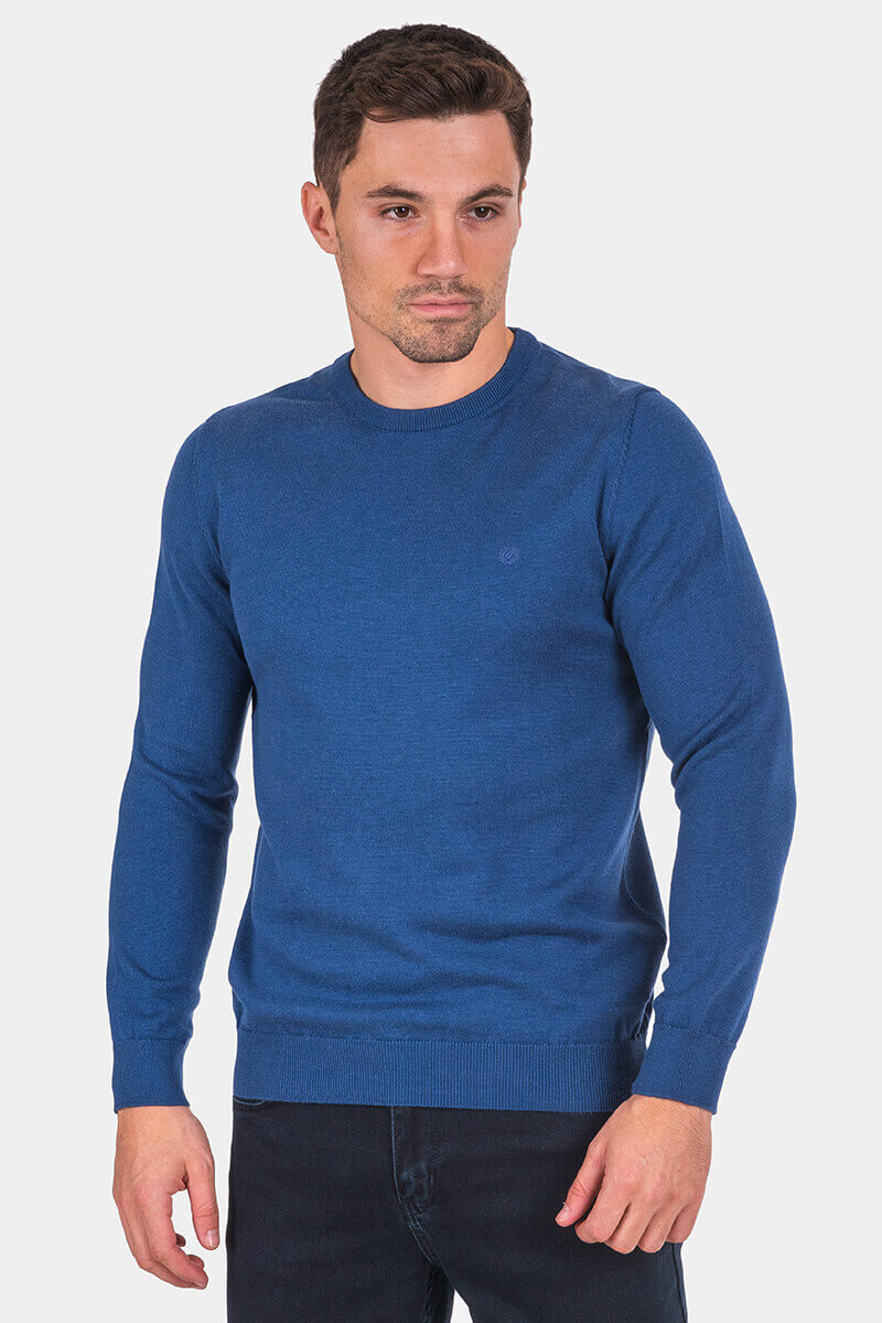 Μονόχρωμο ανδρικό πουλόβερ 33006-15 MCL