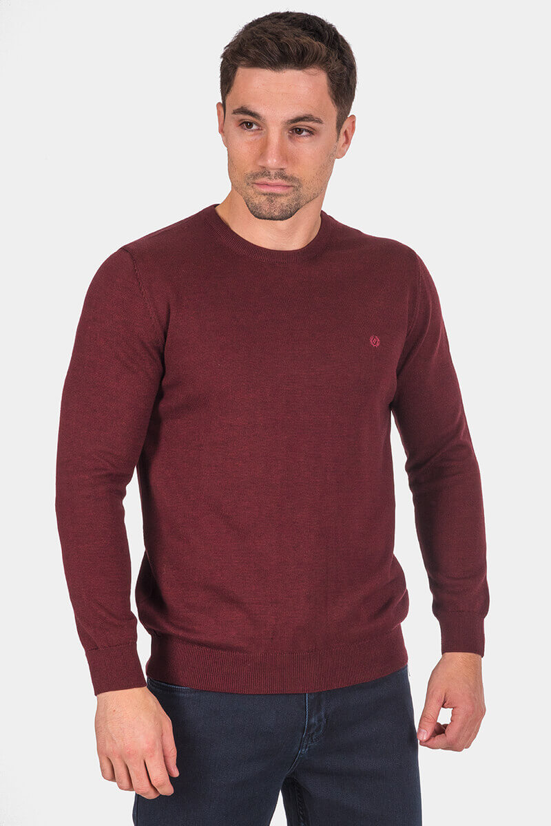 Μονόχρωμο ανδρικό πουλόβερ 33006-30 MCL