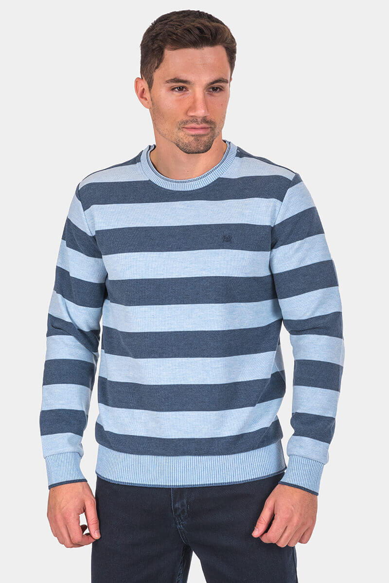 Ανδρικό ριγέ πουλόβερ 36477-08 MCL