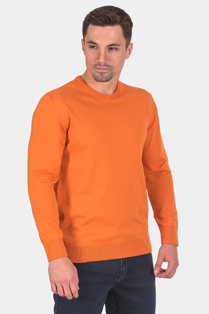 Μονόχρωμο ανδρικό πουλόβερ 801738-10 XINT