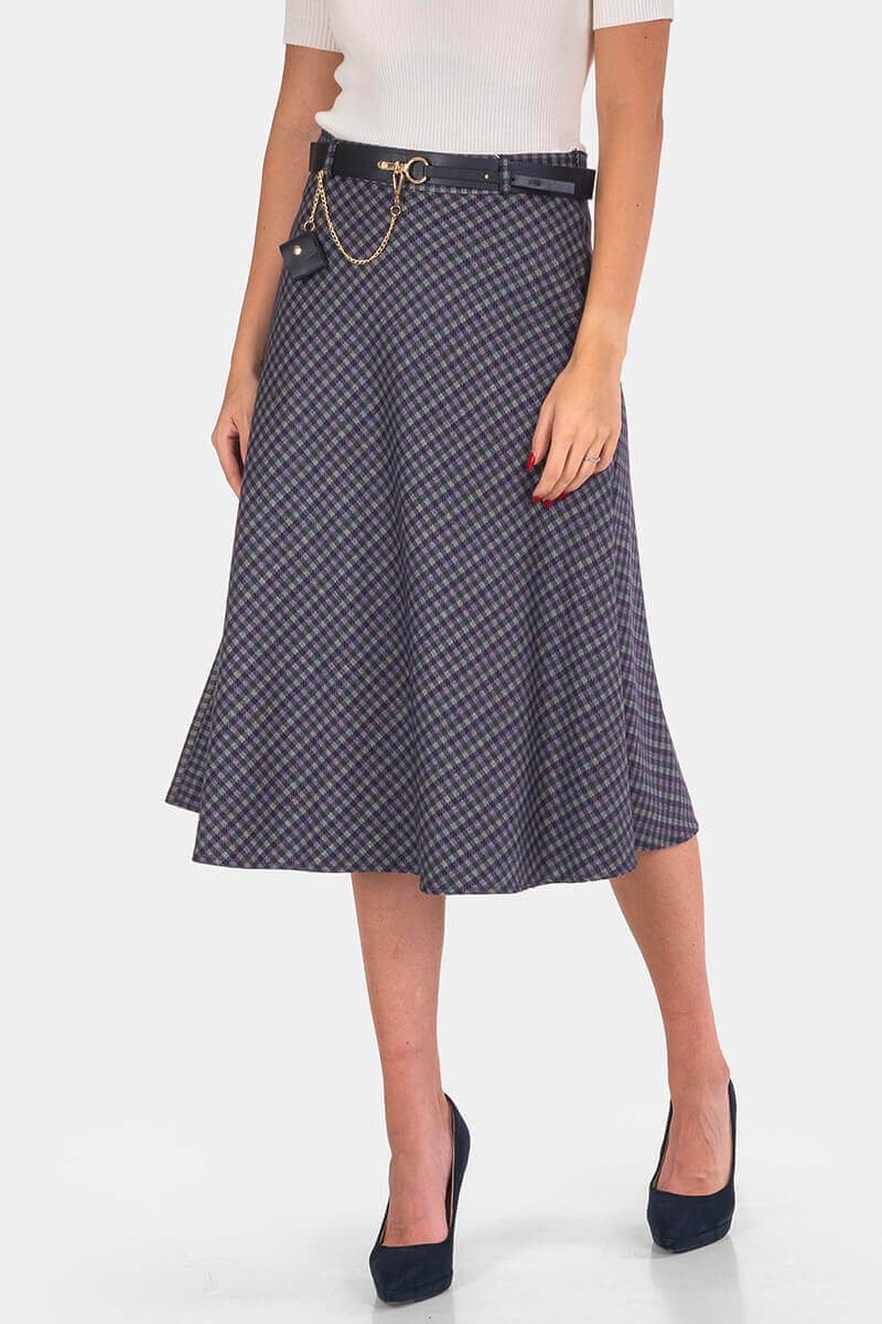 Καρό φούστα με κλος 71760-27 Kadelli