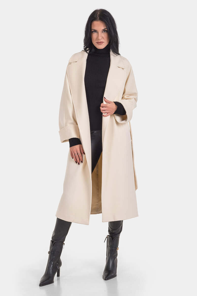 Μακρύ γυναικείο παλτό 6175-01 Dolce Bella