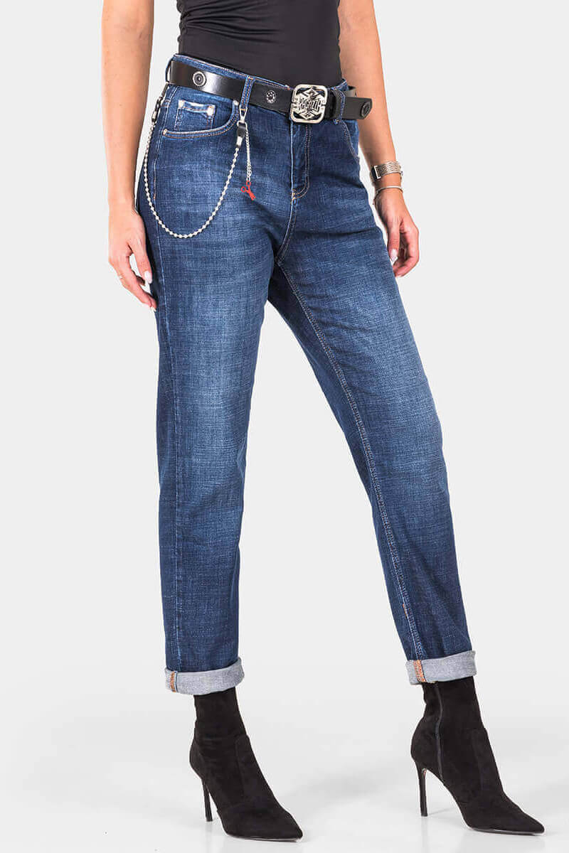 Бойфренд дамски дънки 6331 INDIGO Fashion