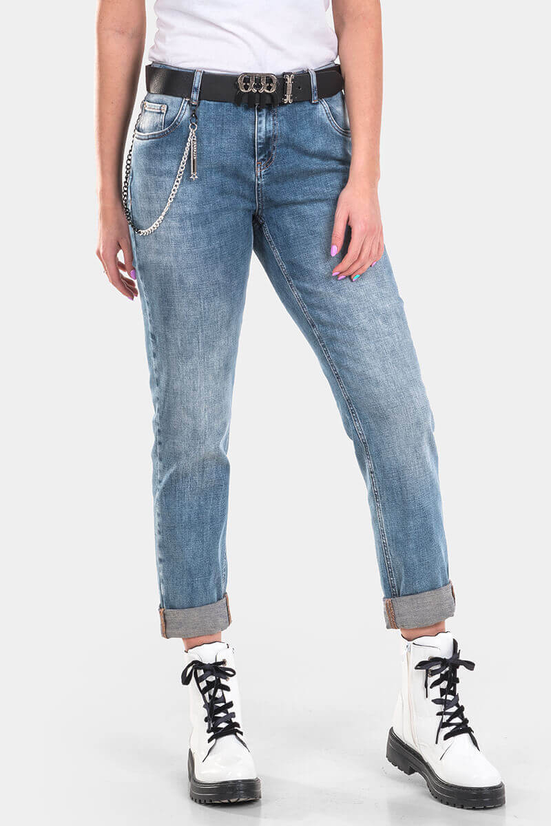 Бойфренд дамски дънки 6375 INDIGO Fashion