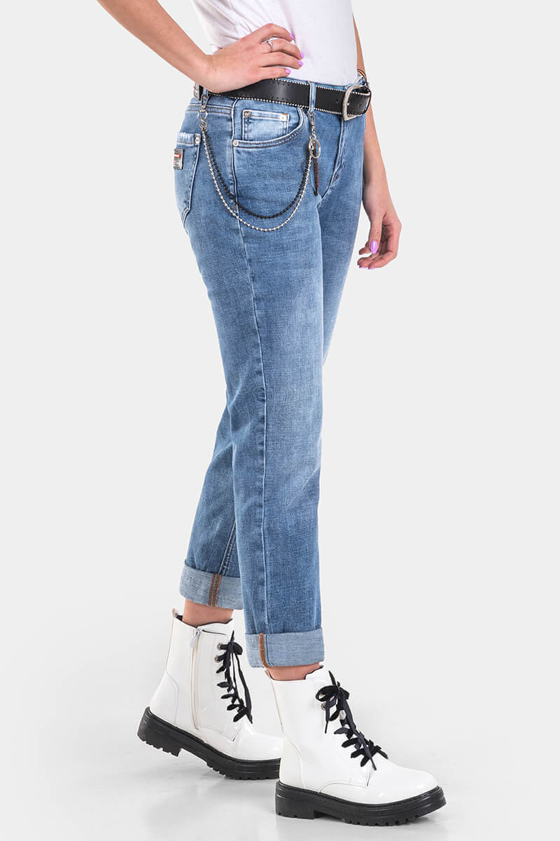 Бойфренд дамски дънки 6406-76  INDIGO Fashion