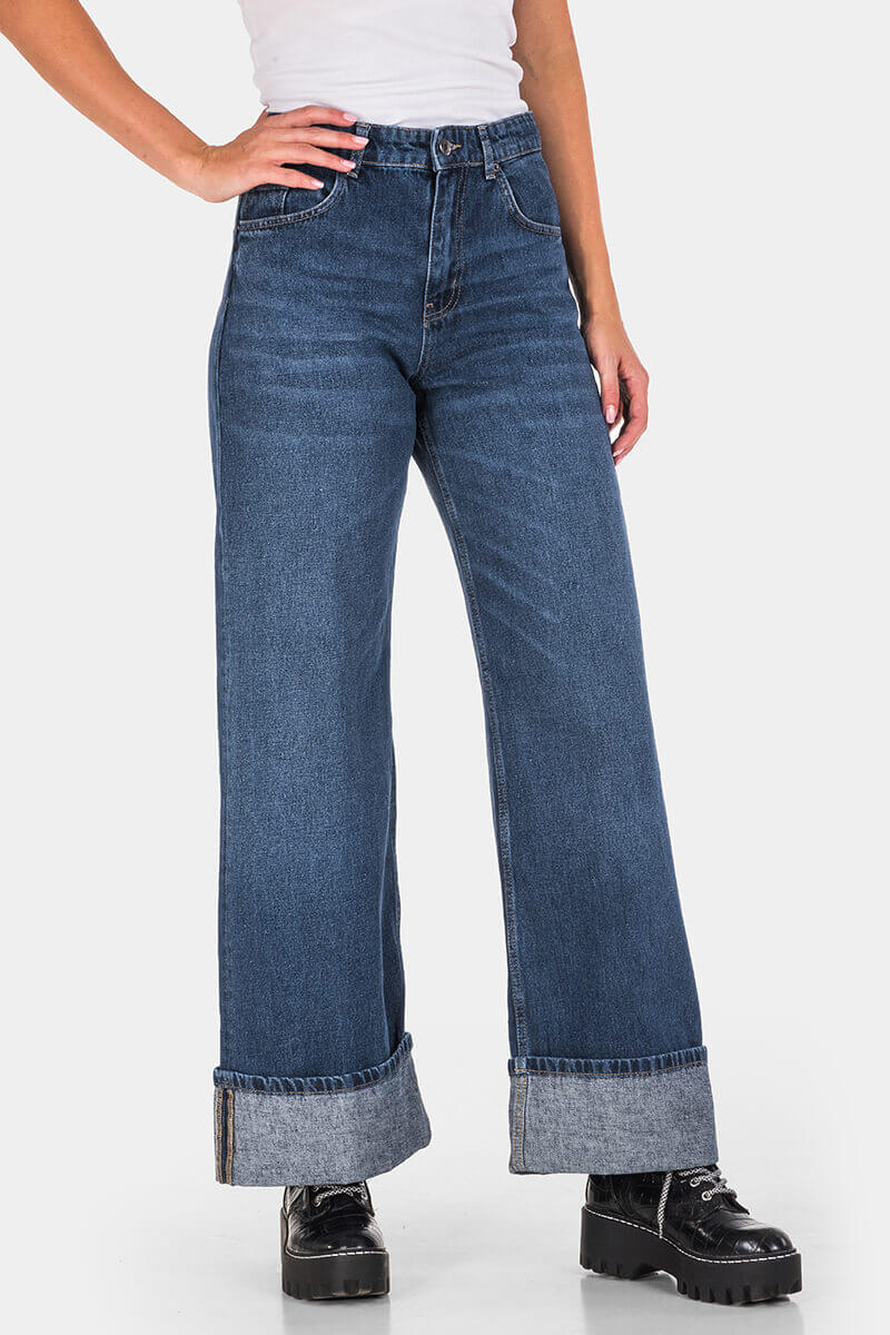 Wide Leg γυναικείο τζιν 7647-77 Lacarino