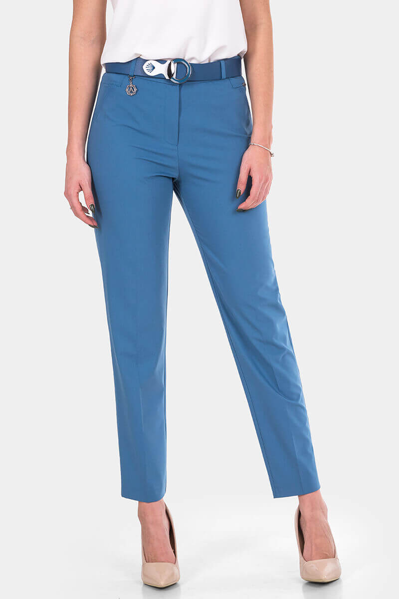 Κομψό μπλε γυναικείο παντελόνι 2025-08 Acun Fashion