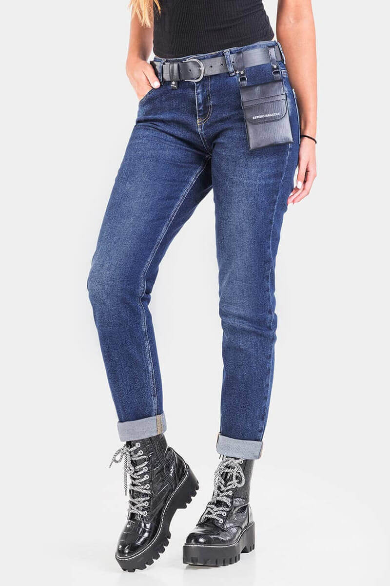 Бойфренд дамски дънки 6169 INDIGO Fashion