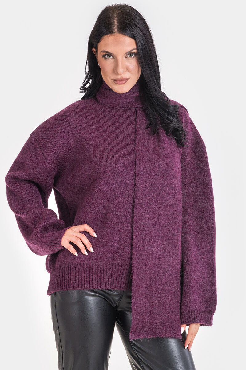 Γυναικεία μπλούζα με κασκόλ 92633-48 Avrile