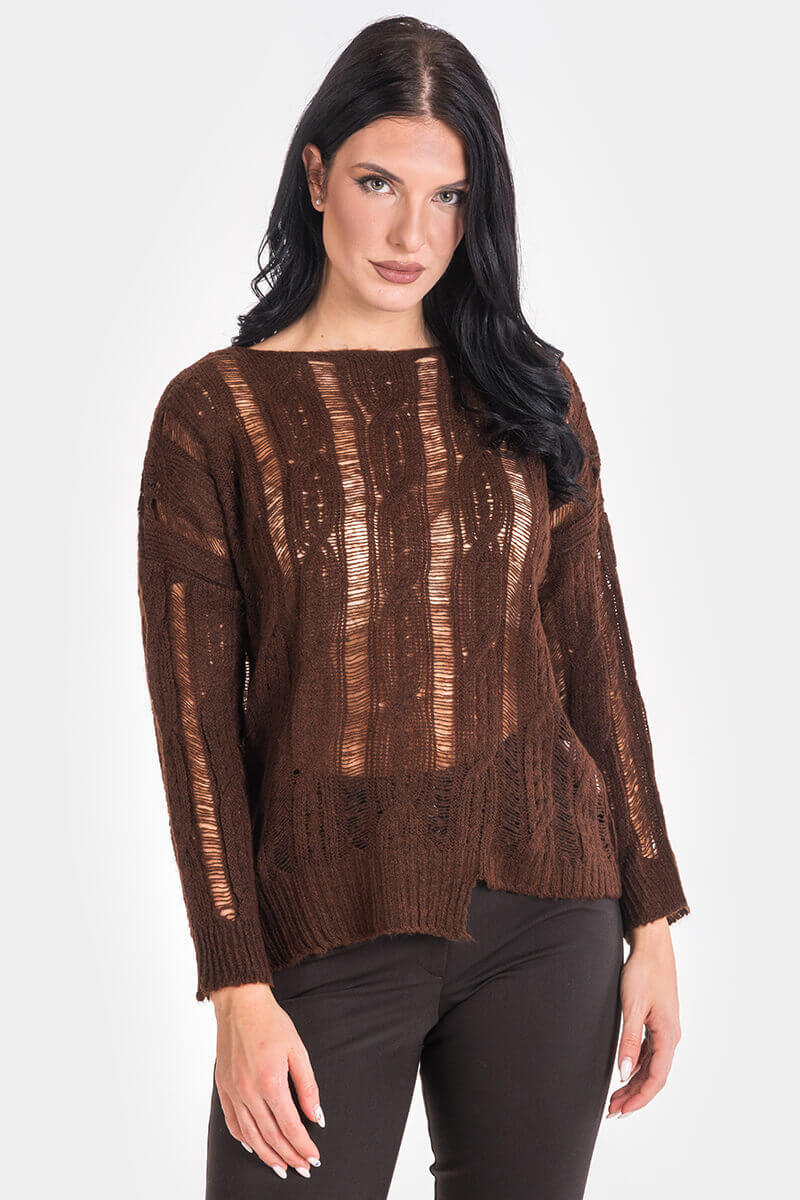 Γυναικεία πλεκτή μπλούζα 4134-21Nisan