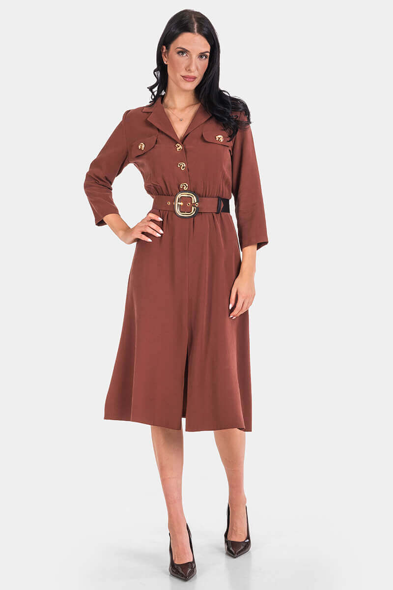 Κομψό φόρεμα με ζώνη 7112-22 Designer club