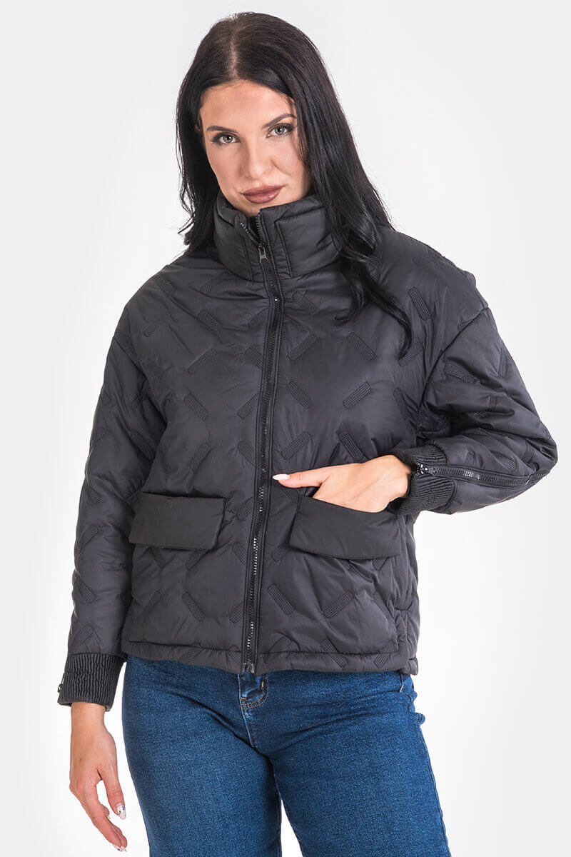 ДамсΓυναικείο μαύρο μπουφάν 72122-09 Dolce Bella