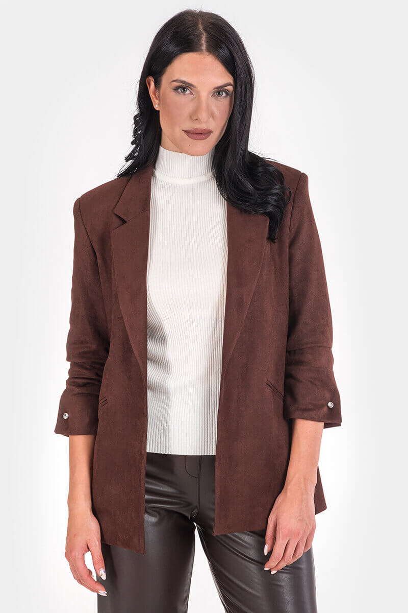 Γυναικείο σακάκι από τεχνητό σουέντ 3044-21 Mare sole
