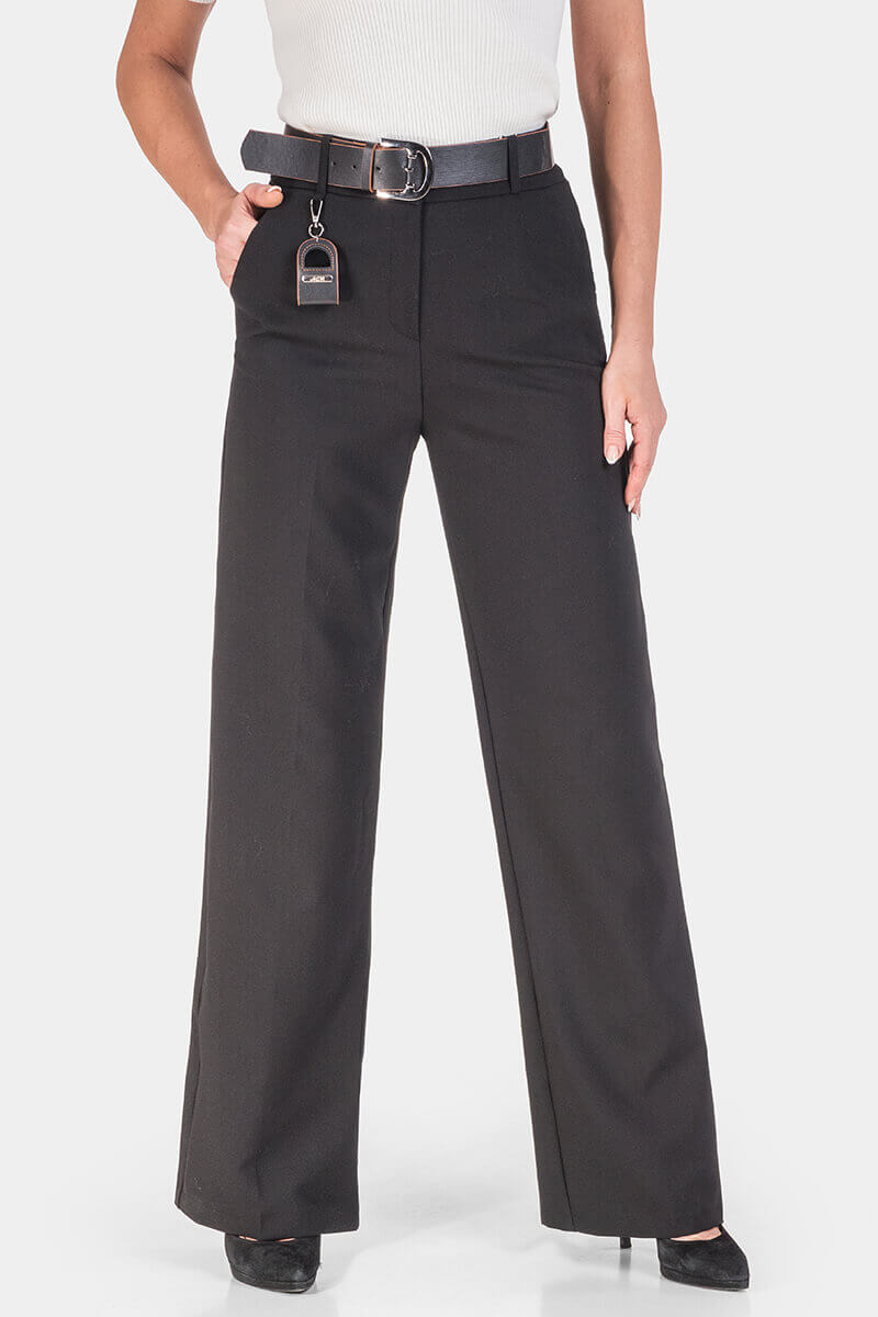 Κομψό μαύρο γυναικείο παντελόνι Wide Leg 2960-09 Acun Fashion