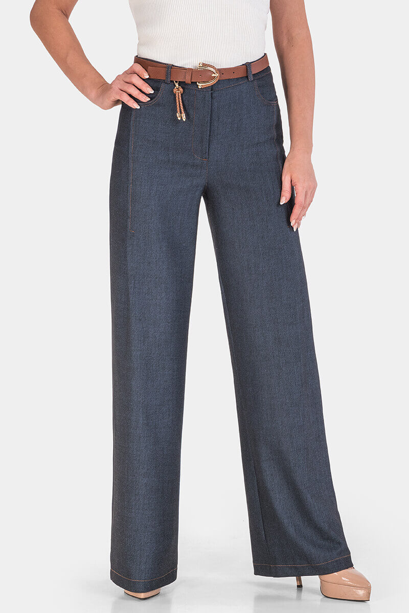 Κομψό γυναικείο παντελόνι Wide Leg 19810-18 Neymaz