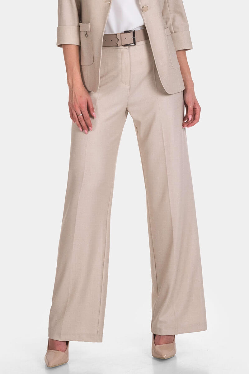 Φαρδύ μπεζ γυναικείο παντελόνι 3127-02 Acun Fashion